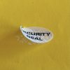 "SECURITY SEAL" VOID nyomot hagyó biztonsági matrica 30x15 mm ovális, matt fehér