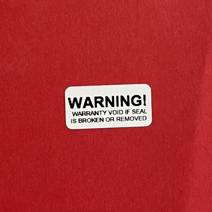 "WARNING" Destructive Security Sticker 20x10 mm, White