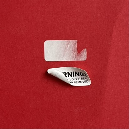 "WARNING" Destructive Security Sticker 20x10 mm, White