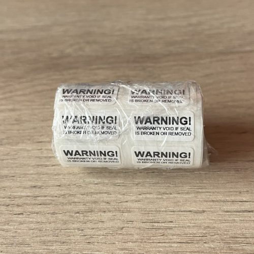"WARNING" Destructive Security Sticker 20x10 mm, White