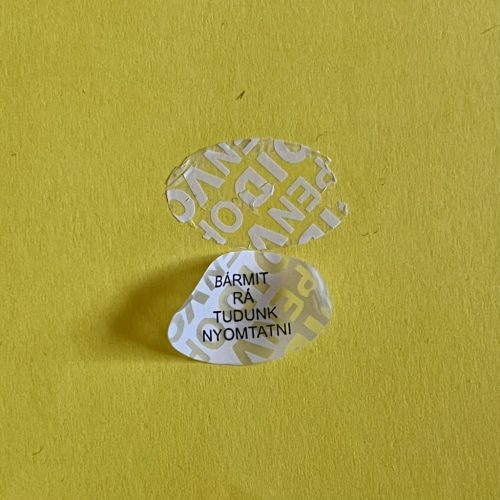 VOID nyomot hagyó biztonsági matrica 20x10 mm ovális, matt fehér