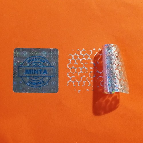 Original/Genuine 30×30 mm Hologram Aufkleber Blau mit Individuellem Druck