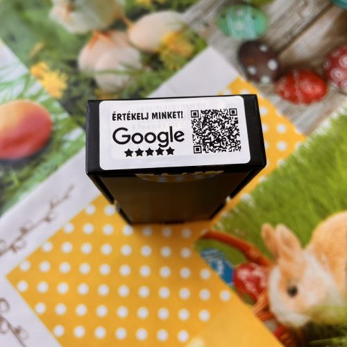 Értékelésgyűjtő matrica 50x25 mm, fehér