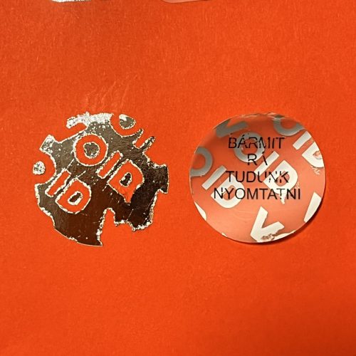 VOID nyomot hagyó biztonsági matrica 15 mm kör, matt ezüst