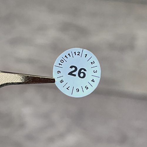 VOID nyomot hagyó biztonsági matrica 15 mm kör, matt ezüst