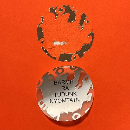 VOID nyomot hagyó biztonsági matrica 40 mm kör, matt ezüst