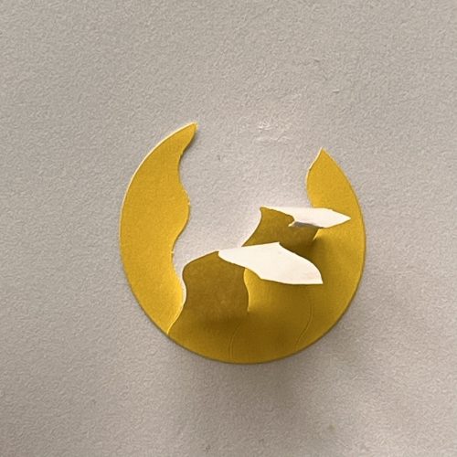 Security Paper Sticker 35 mm Round Black with CUSTOM Printing, Yellow