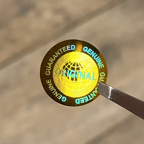 "ORIGINAL" hologram sticker 20 mm round, gold (49 pcs)