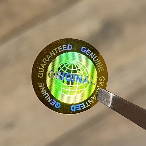 "ORIGINAL" hologram sticker 20 mm round, gold (49 pcs)