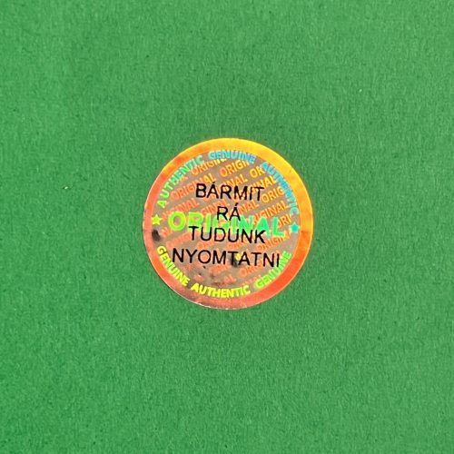 Original/Authentic/Genuine 20 mm round hologram sticker black with CUSTOM printing