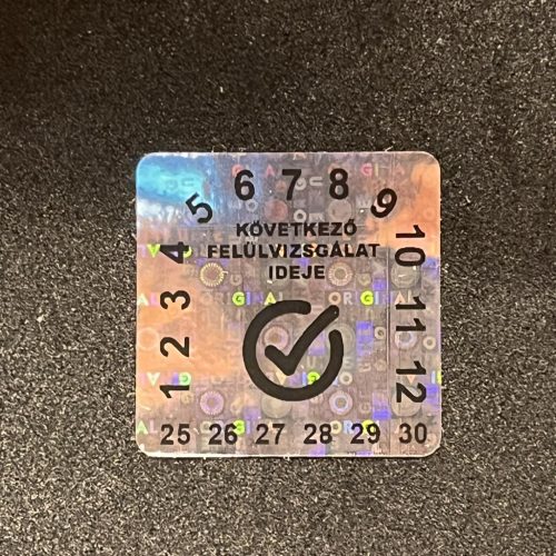 Original/Genuine 6 éves (2025-2030) felülvizsgálati hologram matrica 30x30 mm 