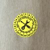 Időjárásálló poliészter 6 éves (2027-2032) felülvizsgálati matrica 30 mm kör, sárga