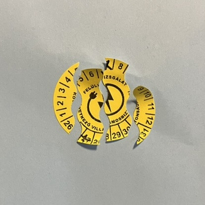 Sicherheitsetikett 6 Jahre (2026-2031) elektrische Sicherheitsaufkleber 35 mm rund, gelb