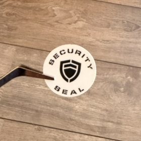   "SECURITY SEAL" VOID nyomot hagyó biztonsági matrica 25 mm kör, matt fehér