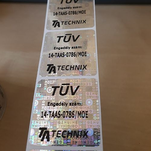 Original/Genuine 30×30 mm Hologram Sticker with Custom Black Print