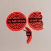 "WARRANTY VOID IF SEAL IS BROKEN" Sicherheitspapier-Etikett 35 mm rund, fluoreszierend rot