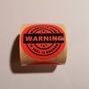 "WARRANTY VOID IF SEAL IS BROKEN" Sicherheitspapier-Etikett 35 mm rund, fluoreszierend rot