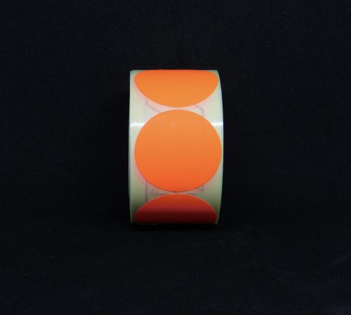 "WARRANTY VOID IF SEAL IS BROKEN" Sicherheitspapier-Etikett 35 mm rund, fluoreszierend rot