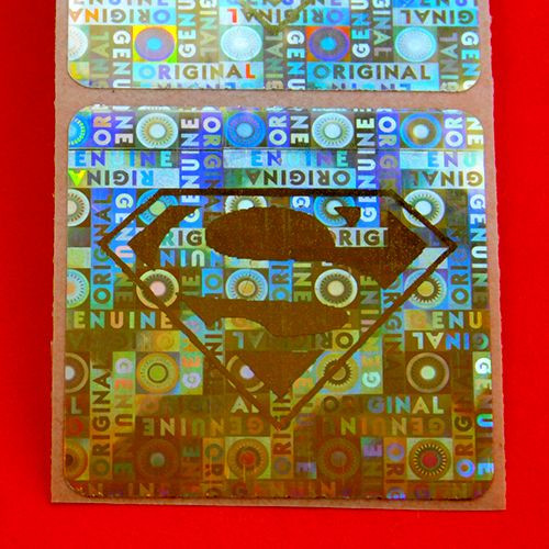 Original/Genuine 30×30 mm Hologram Sticker Glossy Gold CUSTOM Printing