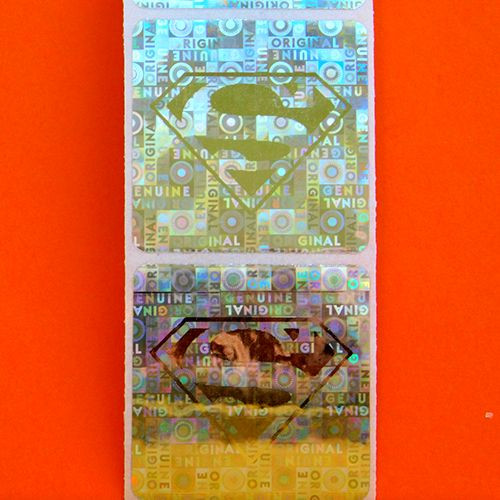 Original/Genuine 30×30 mm Hologram Sticker Glossy Gold CUSTOM Printing