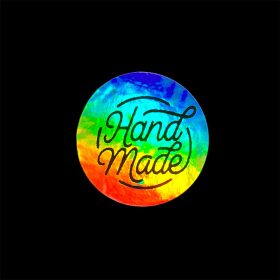 Hologram hatású matrica fekete EGYEDI nyomtatással