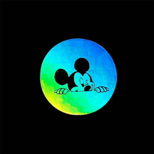 Hologram Effect Sticker Black CUSTOM Printing