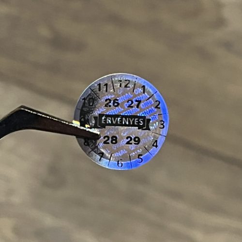 Original/Authentic/Genuine 20 mm runder Hologrammaufkleber schwarz mit INDIVIDUELLEM Druck