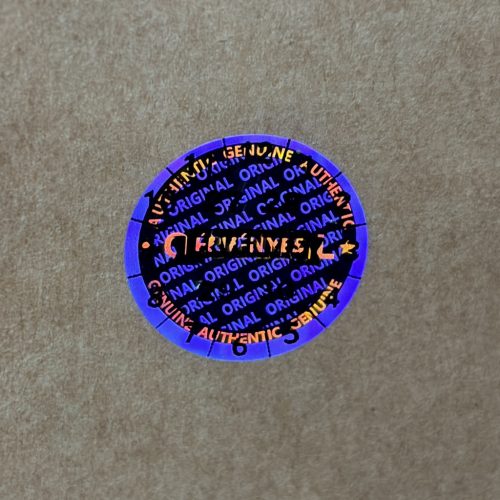Original/Authentic/Genuine 20 mm runder Hologrammaufkleber schwarz mit INDIVIDUELLEM Druck