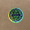 Original/Authentic/Genuine 20 mm runder Hologrammaufkleber schwarz mit INDIVIDUELLEM Druck