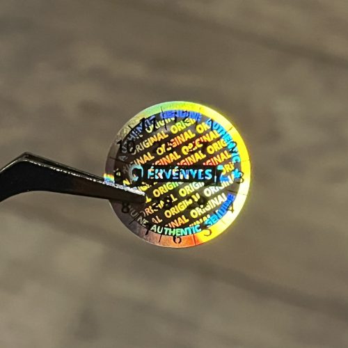 Original/Authentic/Genuine 20 mm runder Hologrammaufkleber schwarz mit INDIVIDUELLEM Druck