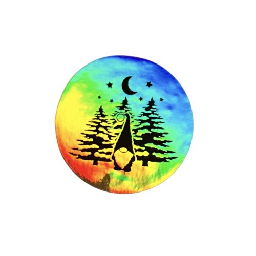 Hologram hatású matrica fekete EGYEDI nyomtatással 25 mm kör