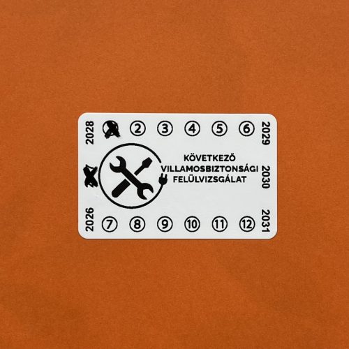 Destruktív 6 Year (2026-2031) Electrical Safety Sticker 50x32 mm, White