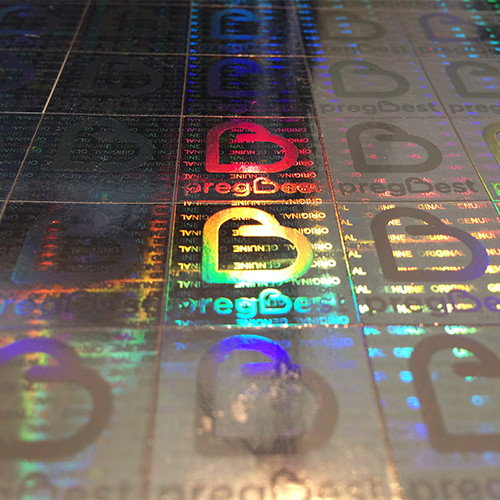 1.000 Glitzer-Barcode-Etiketten aus Spezial-Kunststoff-Hologramm