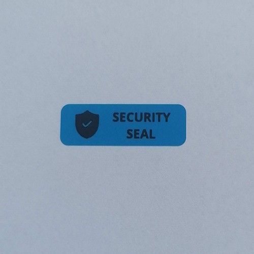 "SECURITY SEAL" biztonsági matrica 30x10 mm, kék