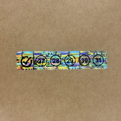 5 éves (2027-2031) felülvizsgálati hologram matrica 50x10 mm