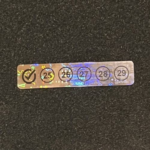 5-Year (2026-2030) Review Hologram Sticker 50x10 mm