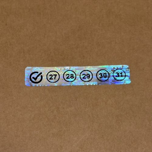 5 éves (2027-2031) felülvizsgálati hologram matrica 50x10 mm