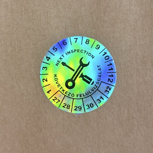 Hologramos vinyl 6 éves (2027-2032) felülvizsgálati matrica 30 mm kör