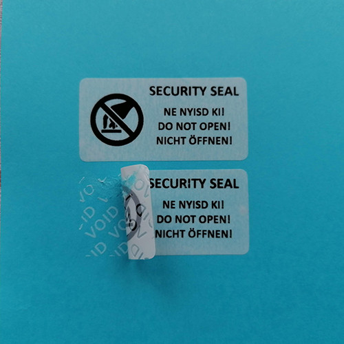 "SECURITY SEAL" VOID hinterlassende Sicherheitsaufkleber 50x25 mm, weiß