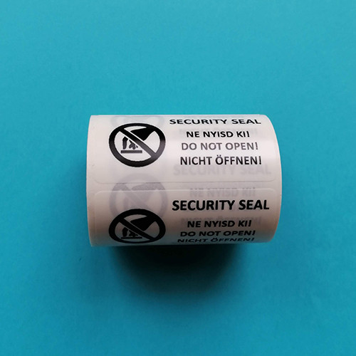 "SECURITY SEAL" VOID hinterlassende Sicherheitsaufkleber 50x25 mm, weiß
