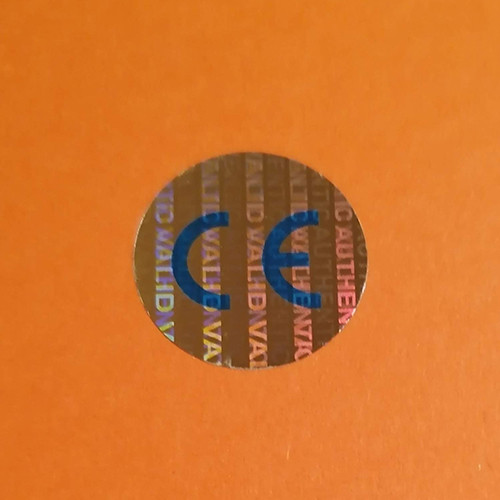 "C€" biztonsági hologram matrica 20 mm kör (kék)