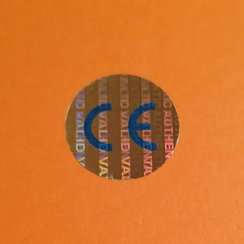 "C€" Security Hologram Sticker 20 mm Round (Blue)