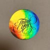"Thank You" Hologramm-Effekt Aufkleber 25 mm Rund