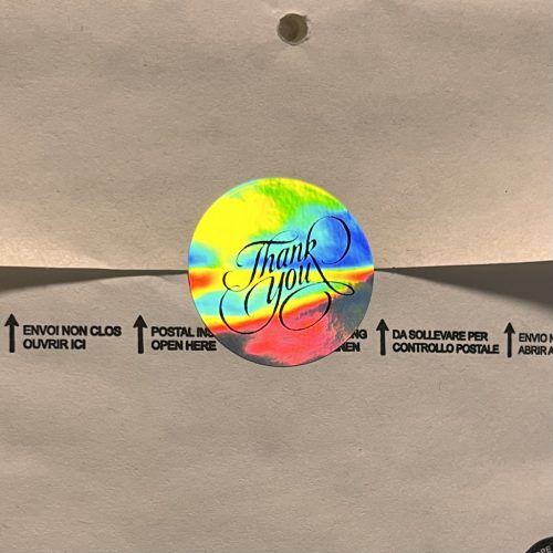 "Thank You" Hologramm-Effekt Aufkleber 25 mm Rund