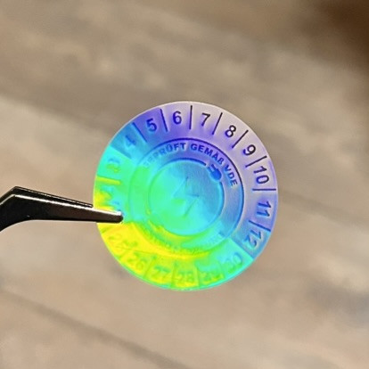 VOID-Sicherheitsetikett, 10 mm rund, matt silber