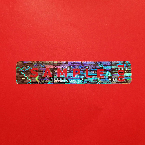 GVCO 50x10 mm hologram matrica piros EGYEDI nyomtatással