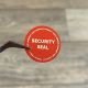 "SECURITY SEAL" VOID nyomot hagyó biztonsági matrica 30 mm kör, piros