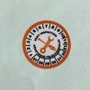 VOID nyomot hagyó 6 éves (2027-2032) felülvizsgálati biztonsági matrica narancs/fekete nyomtatással, 30 mm kör, matt fehér