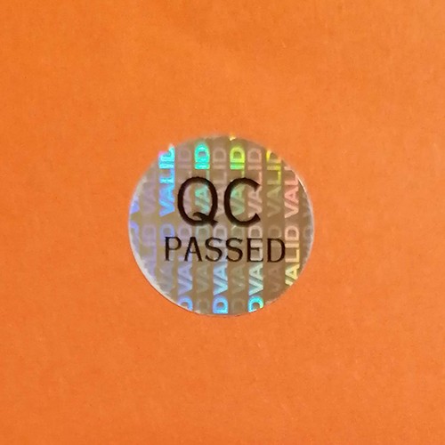 "QC PASSED" Hologramm-Sicherheitsaufkleber 20 mm rund