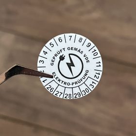   VOID Traceable 6-Year (2025-2030) Electrical Safety Inspection Sticker 30mm Round, White